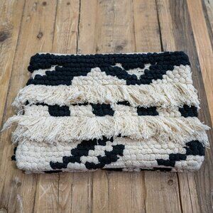 Ann Taylor Loft Clutch / Make Up Bag Black / Cream